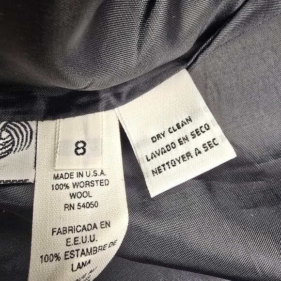 Women's Jones New York Navy Button Down Wool Blazer Jacket - Size 8 - Picture 11 of 12